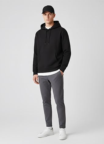 Jet Black Essential Hoodie