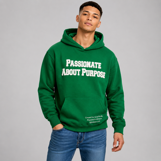 Passionate About Purpose Varsity Hoodie-Green