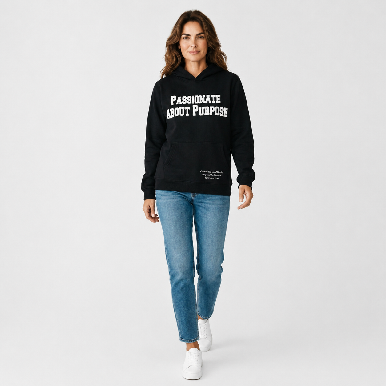 Passionate About Purpose Varsity Hoodie-Black