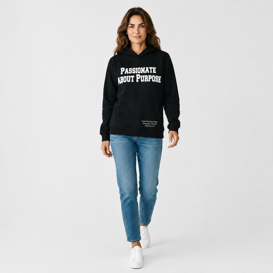 Passionate About Purpose Varsity Hoodie-Black