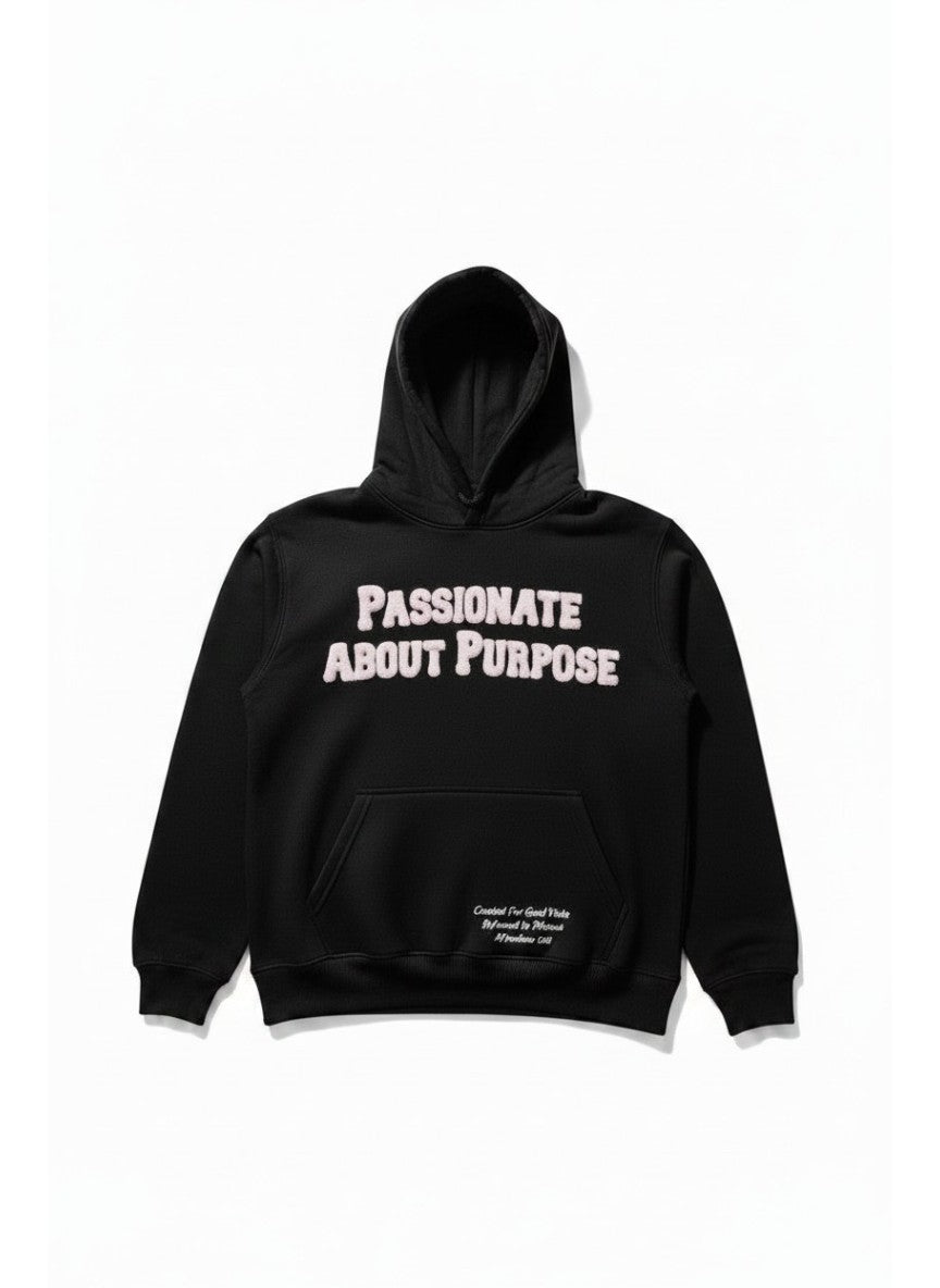 Passionate About Purpose Varsity Hoodie-Black