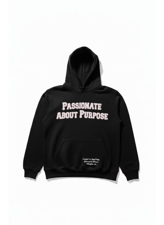Passionate About Purpose Varsity Hoodie-Black