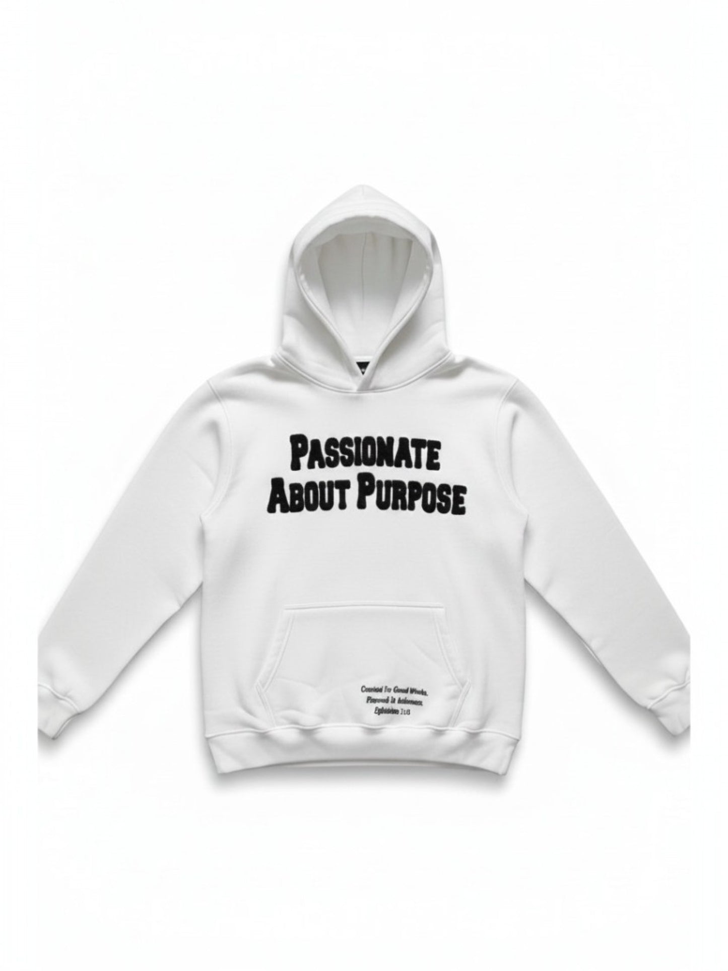 Passionate About Purpose Varsity Hoodie-White